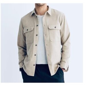 Everlane Mens Heavy Cotton Overshirt Uniform Collection Twill Khaki Work Office
